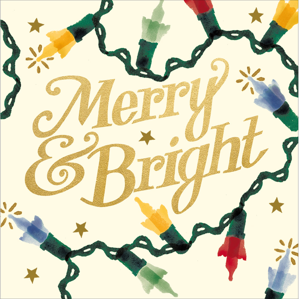 a christmas greetings card by Emma Bridgewater featuring illustrated fairy lights