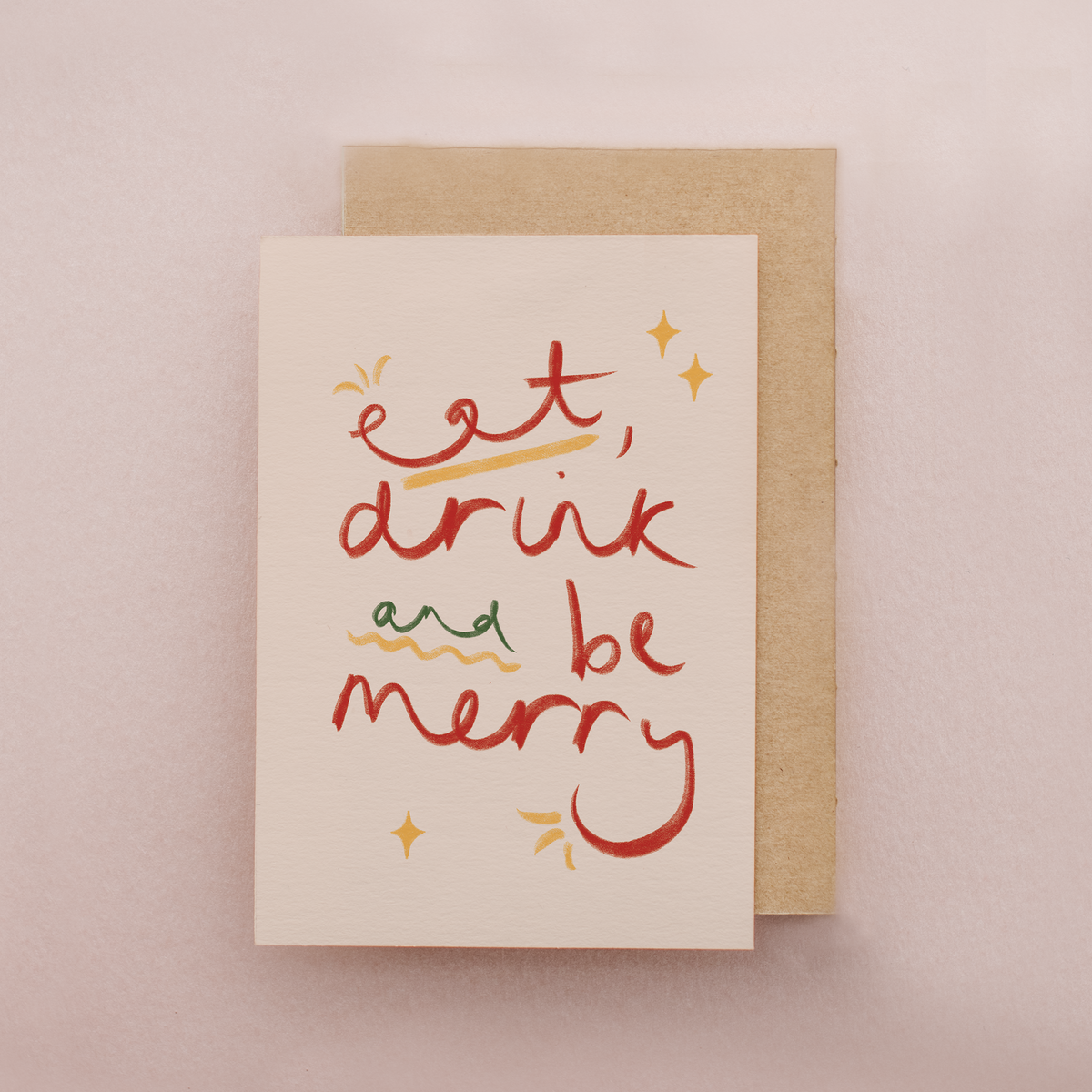 Eat Drink Merry Felt Tips Mini Christmas Card by lib's cards at penny black