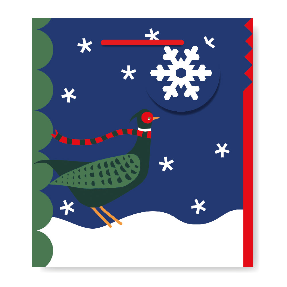 Blizzard Pheasant Christmas Medium Gift Bag