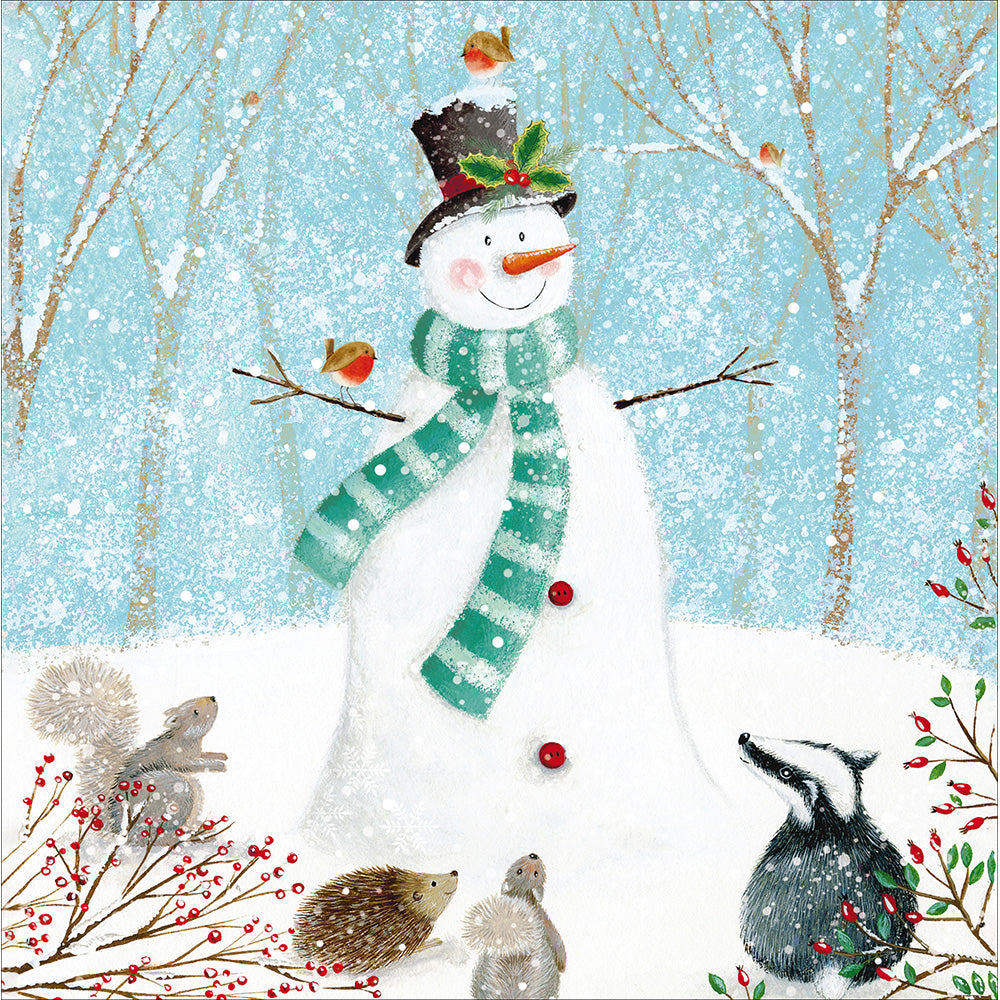 Santa's Friends Snowman & Foxes Box Of 10 Christmas Cards By Penny Black