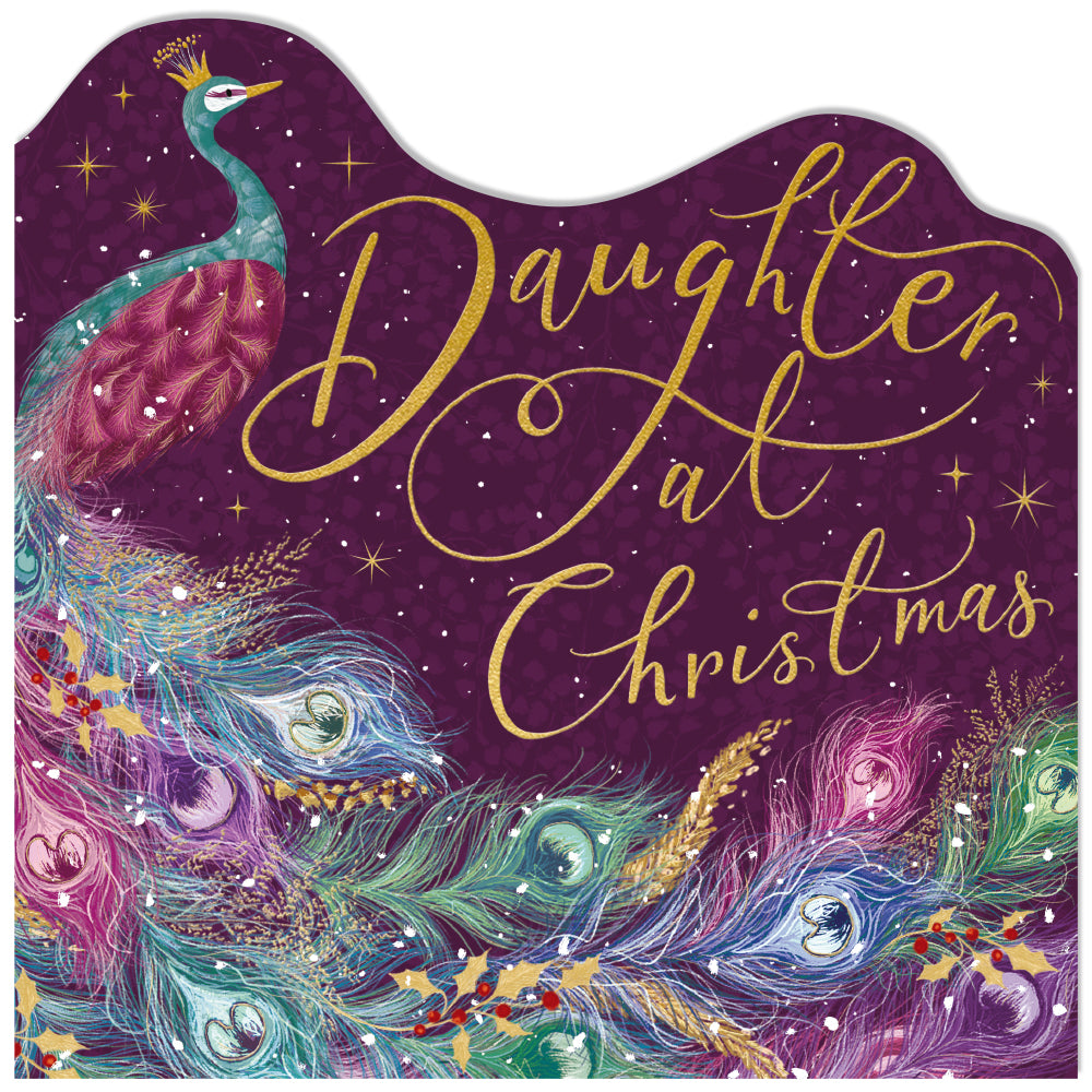 Peacock Plumes Of Winter Daughter Christmas Card By Penny Black
