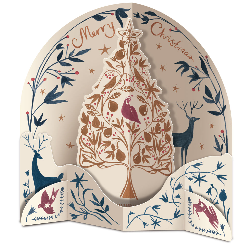Partridge In A Pear Tree Box Of 5 Premium 3D Christmas Cards By Penny Black
