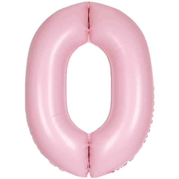 Large 34" Number Foil Balloon number 0 matt pink - Penny Black