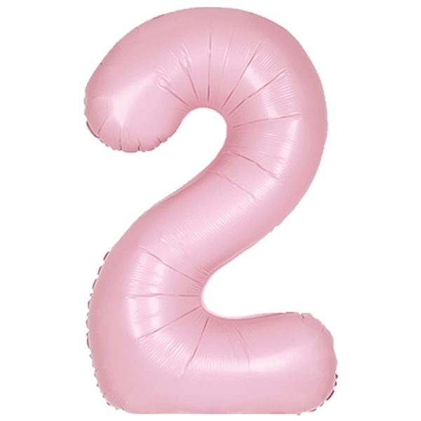 Large 34" Number Foil Balloon number 2 matt pink - Penny Black