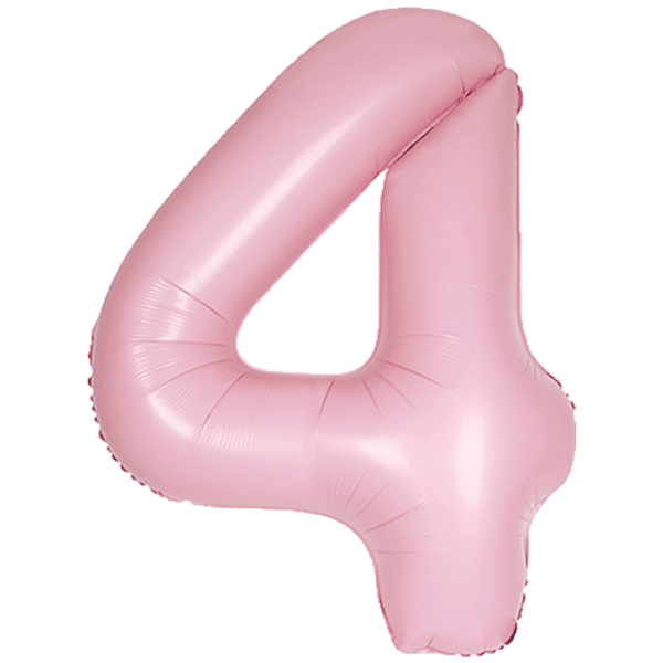 Large 34" Number Foil Balloon number 4 matt pink - Penny Black