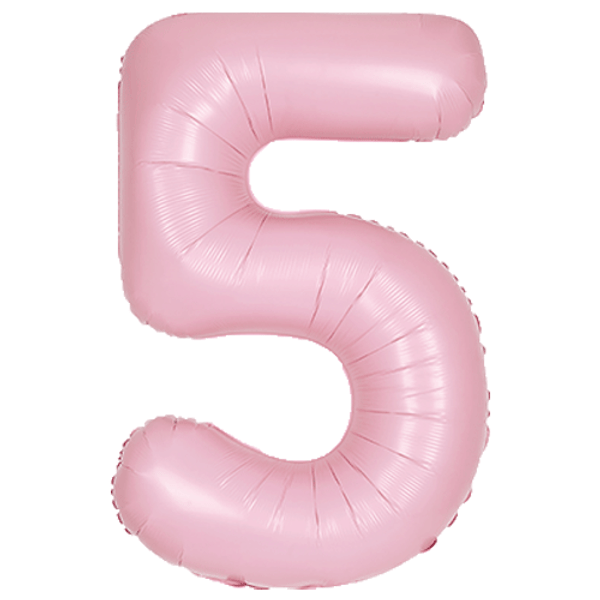 Large 34" Number Foil Balloon number 5 matt pink - Penny Black