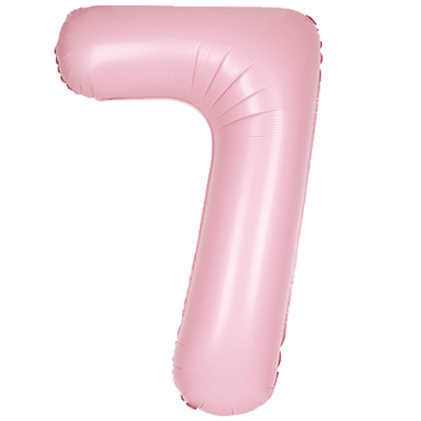 Large 34" Number Foil Balloon number 7 matt pink - Penny Black