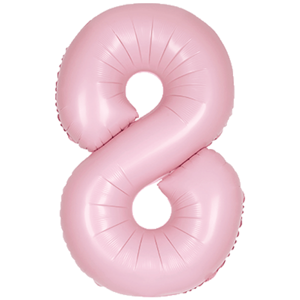 Large 34" Number Foil Balloon number 8 matt pink - Penny Black