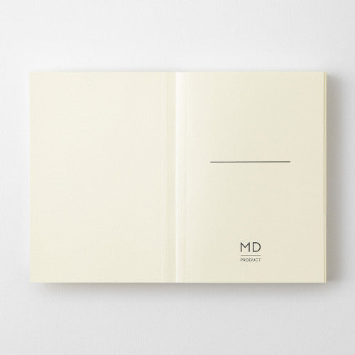 Midori MD Notebook - A7 by penny black - showing notebook opened at first page