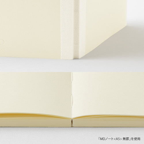 Midori MD Notebook - A7 by penny black - showing plain notebook laying flat