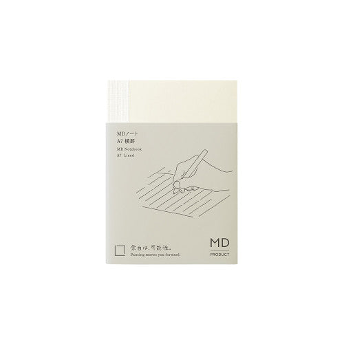 Midori MD Notebook - A7 by penny black - showing lined notebook in packaging