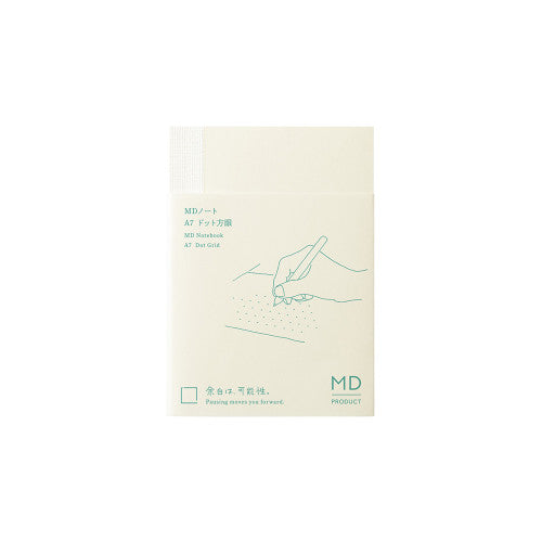 Midori MD Notebook - A7 by penny black - showing dotted notebook in packaging