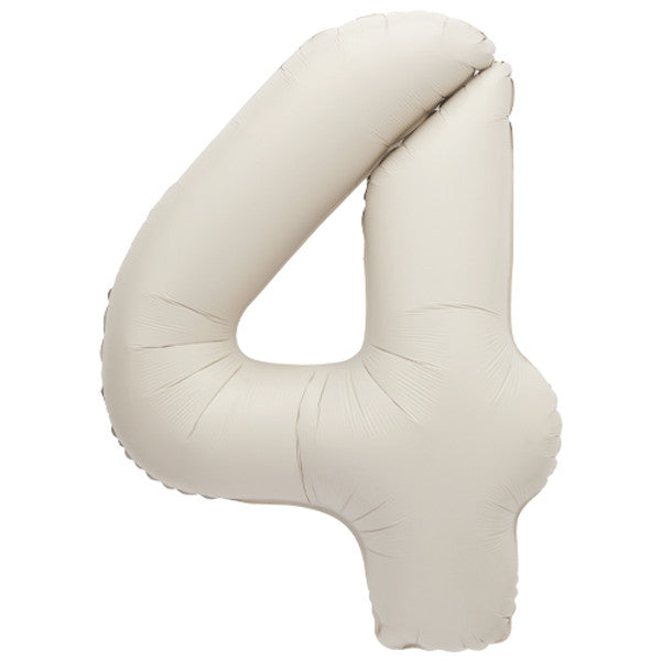Large 34" Number Foil Balloon number 4 matt nude - Penny Black