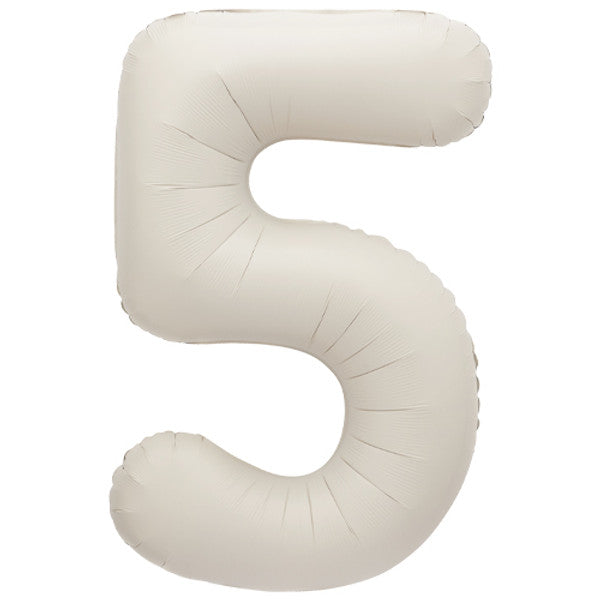 Large 34" Number Foil Balloon number 5 matt nude - Penny Black