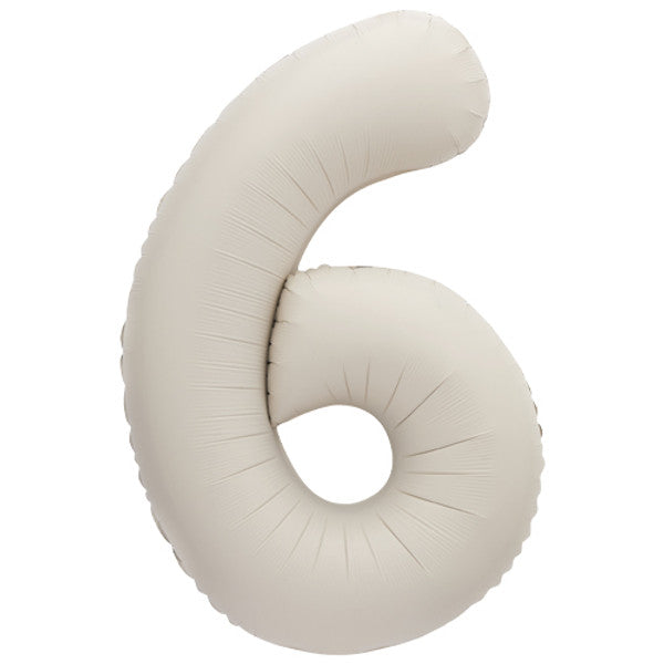 Large 34" Number Foil Balloon number 6 matt nude - Penny Black
