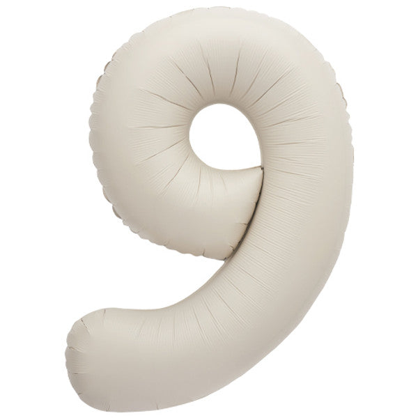 Large 34" Number Foil Balloon number 9 matt nude - Penny Black