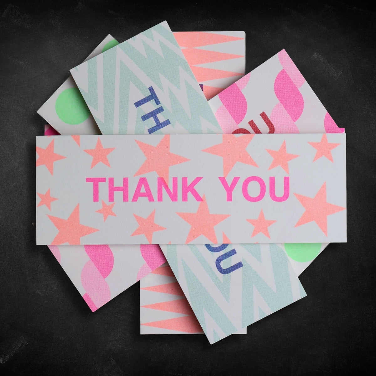 Skinny Thank You Notecard 6pk Set -  Orange Diamonds showing colourways by penny black