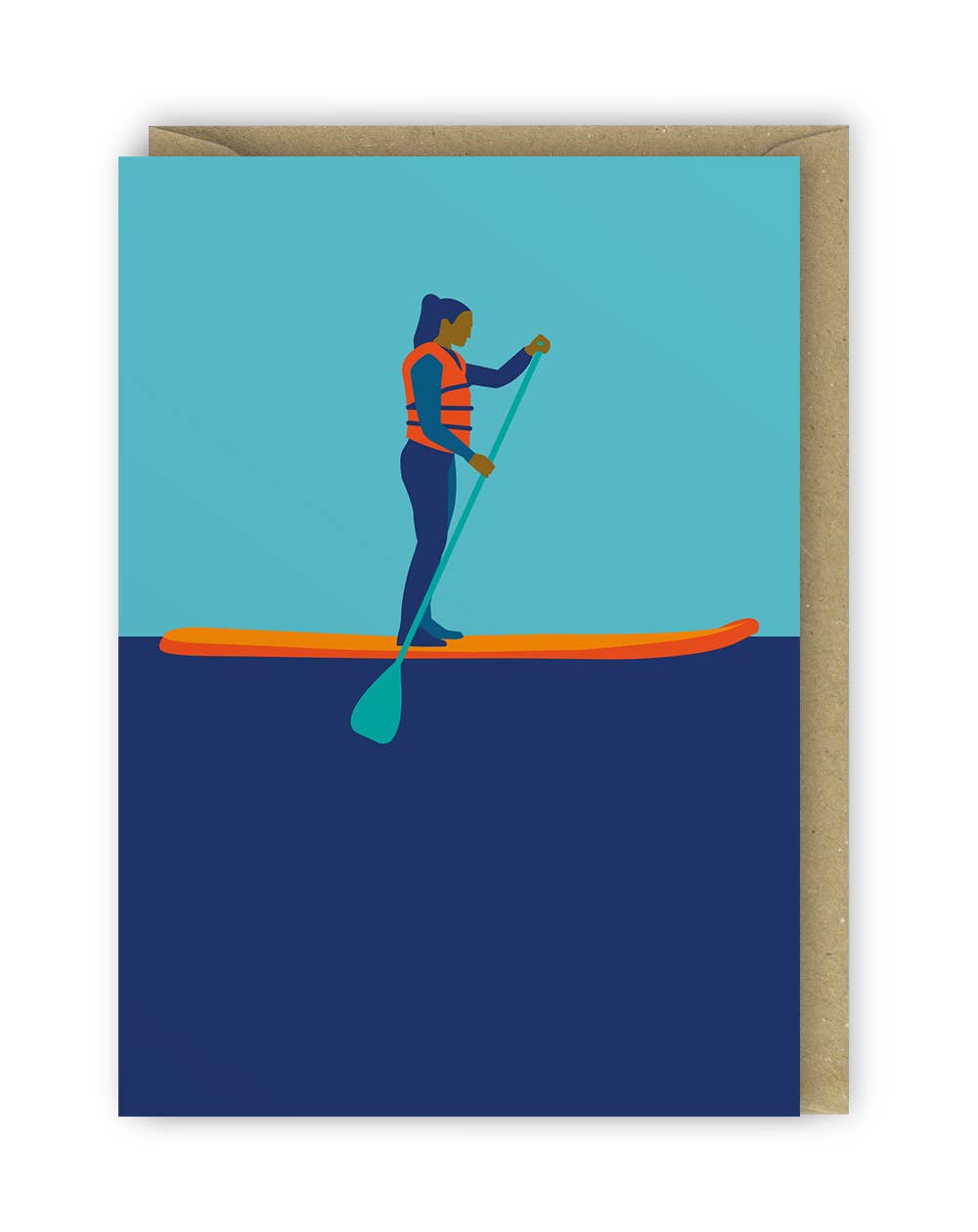 Blue Graphic Stand Up Paddle Boarding Card