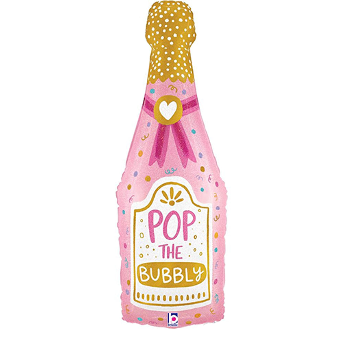 Pink Pop the Bubbly Bottle 37" Foil Balloon by penny black