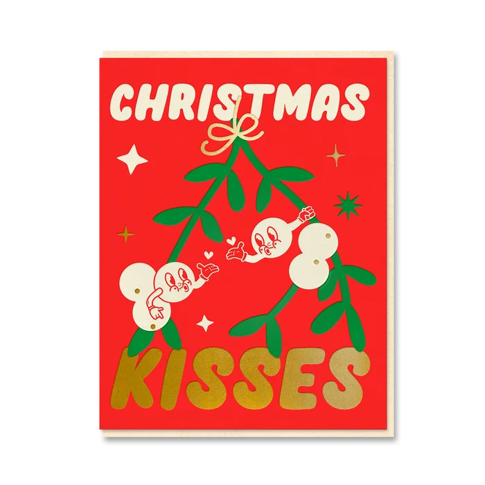 The Toonies Mistletoe Kisses Letterpress Christmas Card By Penny Black