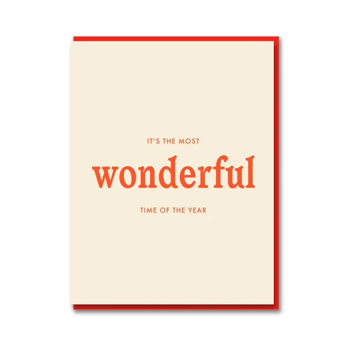 It's The Most Wonderful Time Of The Year Letterpress Christmas Card By Penny Black