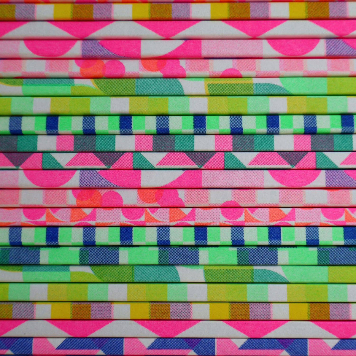 Bold Geometric Riso Print A6 Notebooks - 2pk