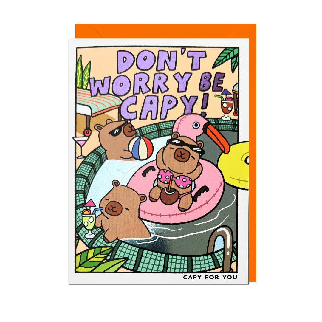 Don't Worry Be Capy Cute Capybara Card