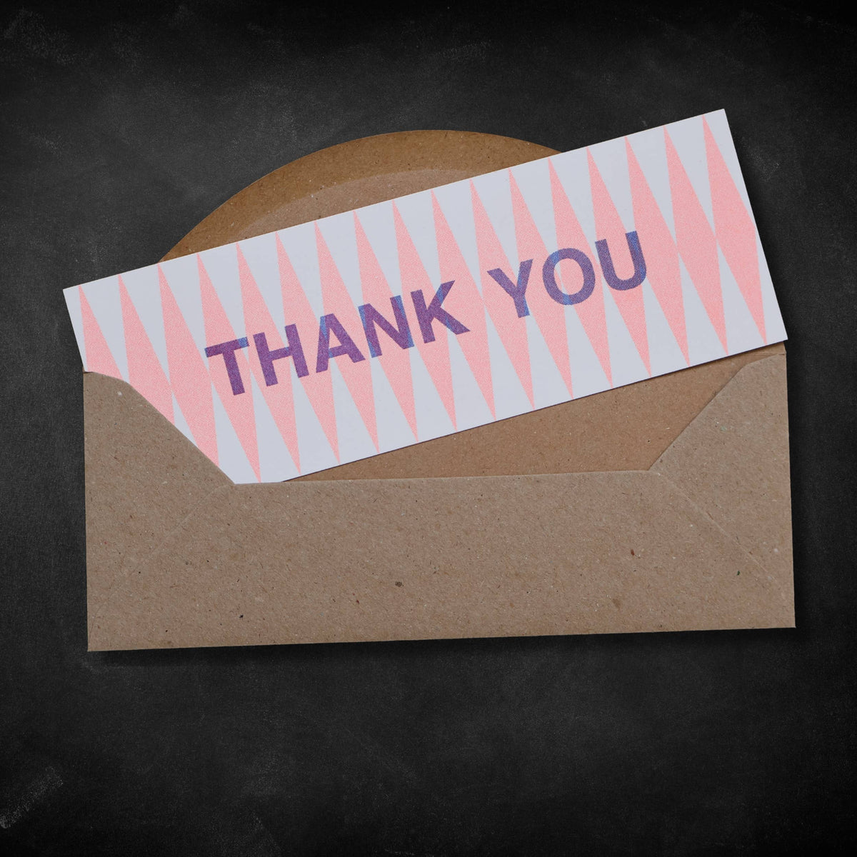 Skinny Thank You Notecard 6pk Set -  Orange Diamonds by penny black