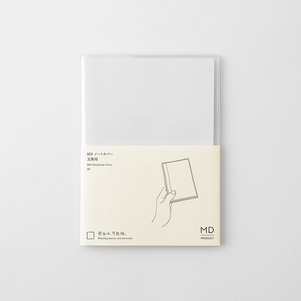Midori MD Notebook Cover A6 Clear A by penny black shown in packaging