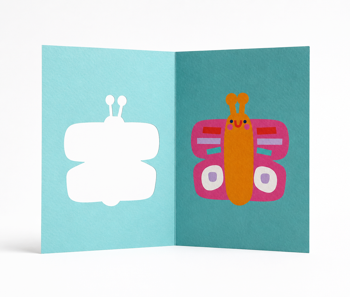 Cute Butterfly Cut Out Card by penny black showing inside and cut out section