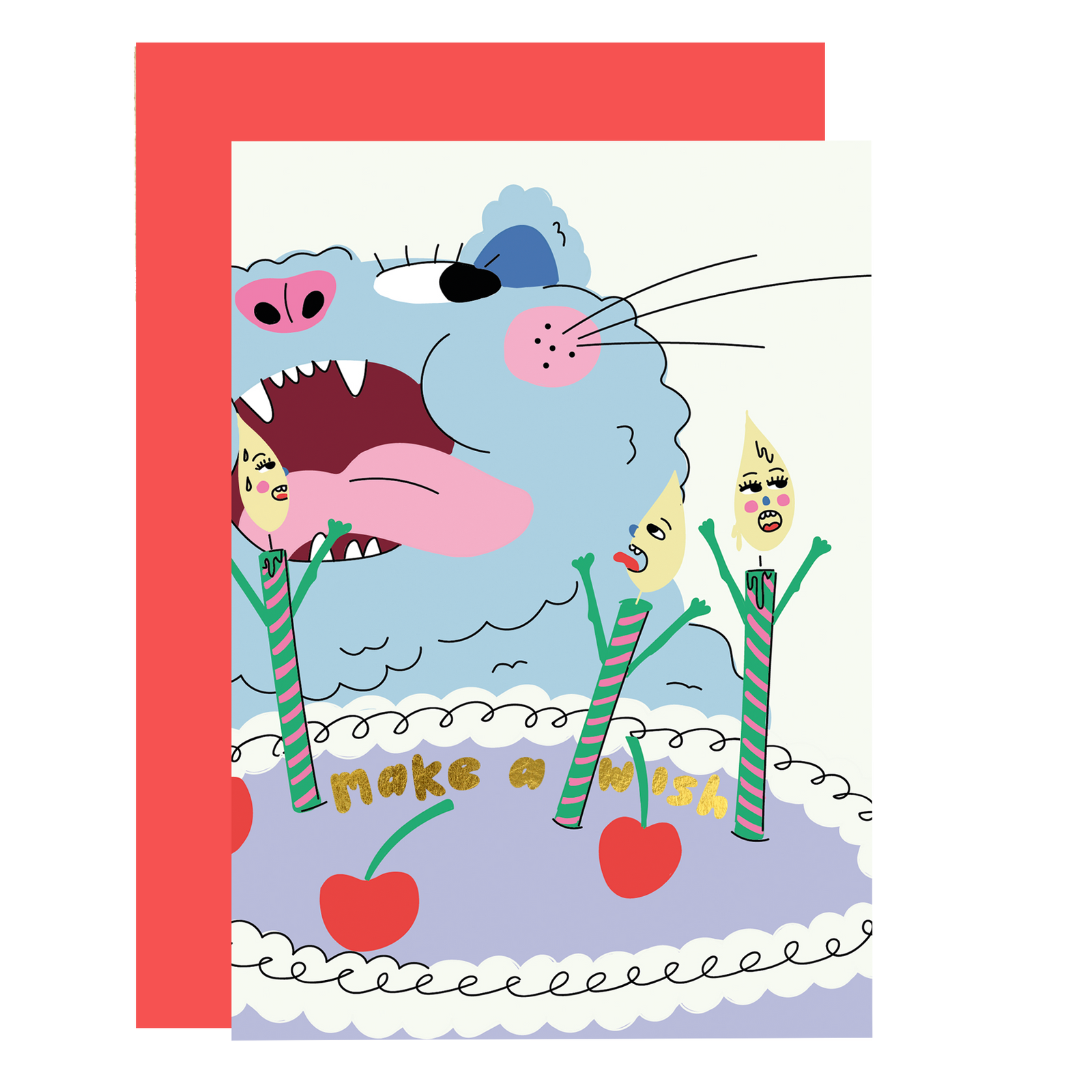 Make a Wish Cake Cat Birthday Card by penny black showing envelope