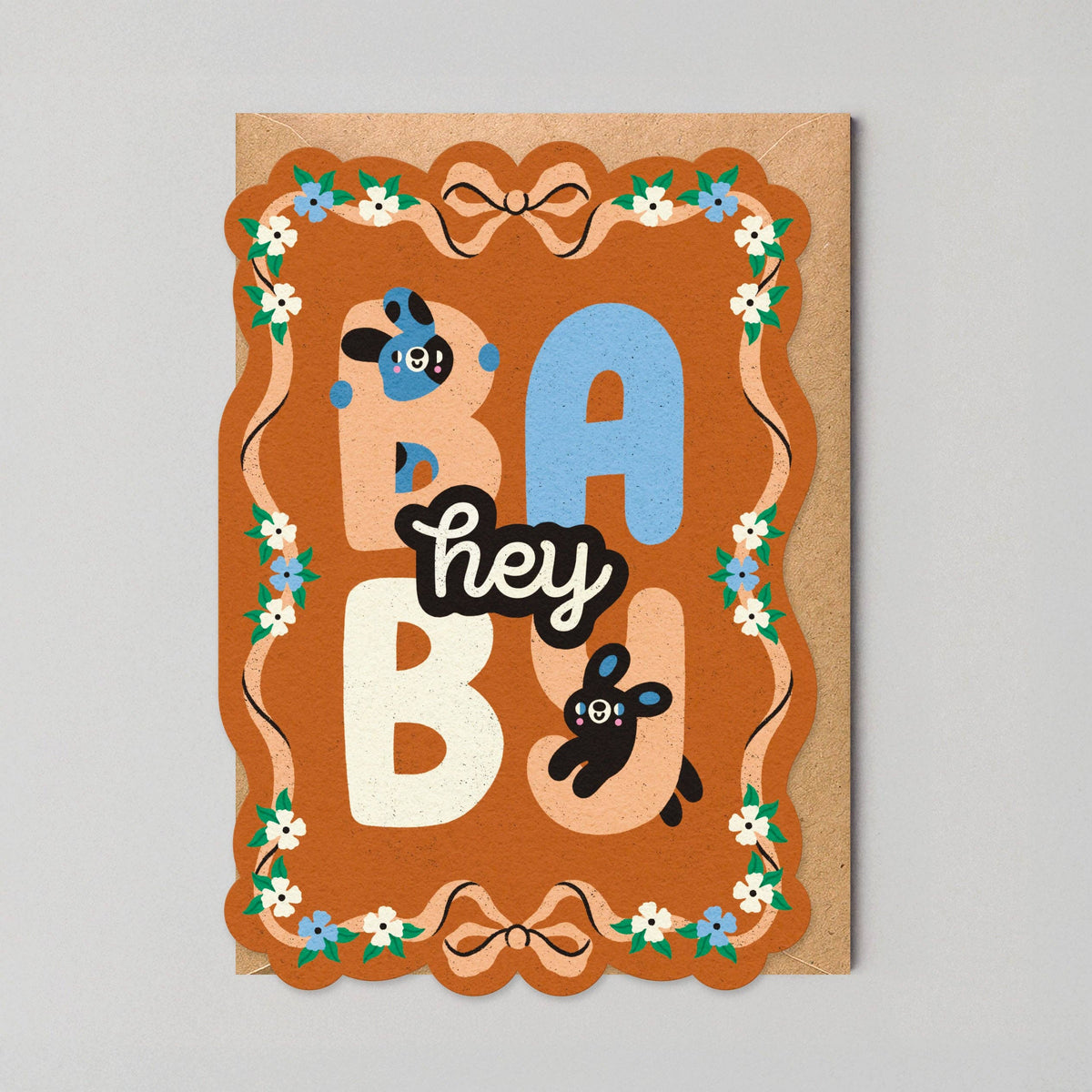 Hey Baby Scalloped Cut Out New Arrival Card by penny black
