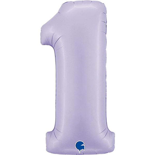 Large 34" Number Foil Balloon number 1 lilac - Penny Black