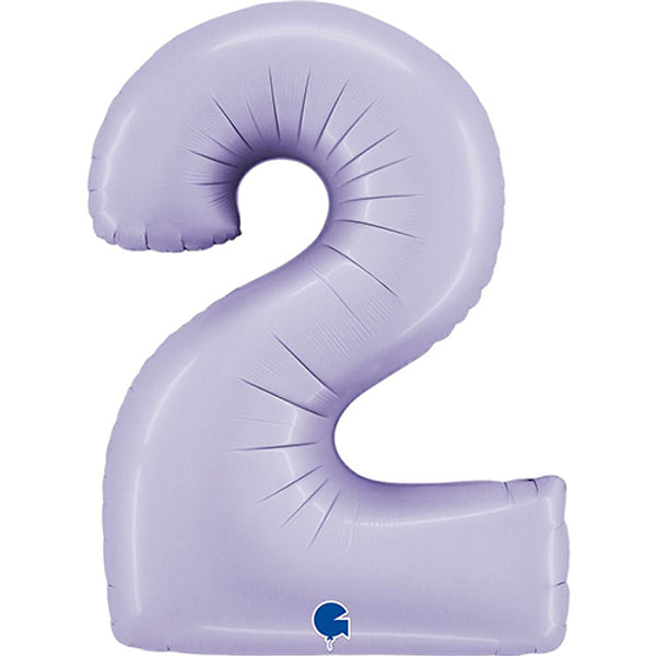 Large 34" Number Foil Balloon number 2 lilac - Penny Black
