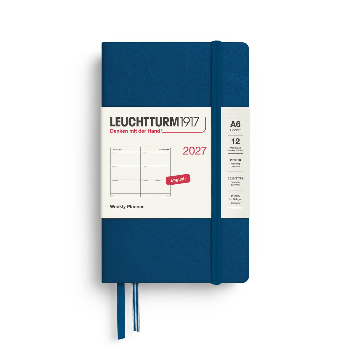 LEUCHTTURM1917 2027 Weekly Planner in A6 size and indigo colour at penny black