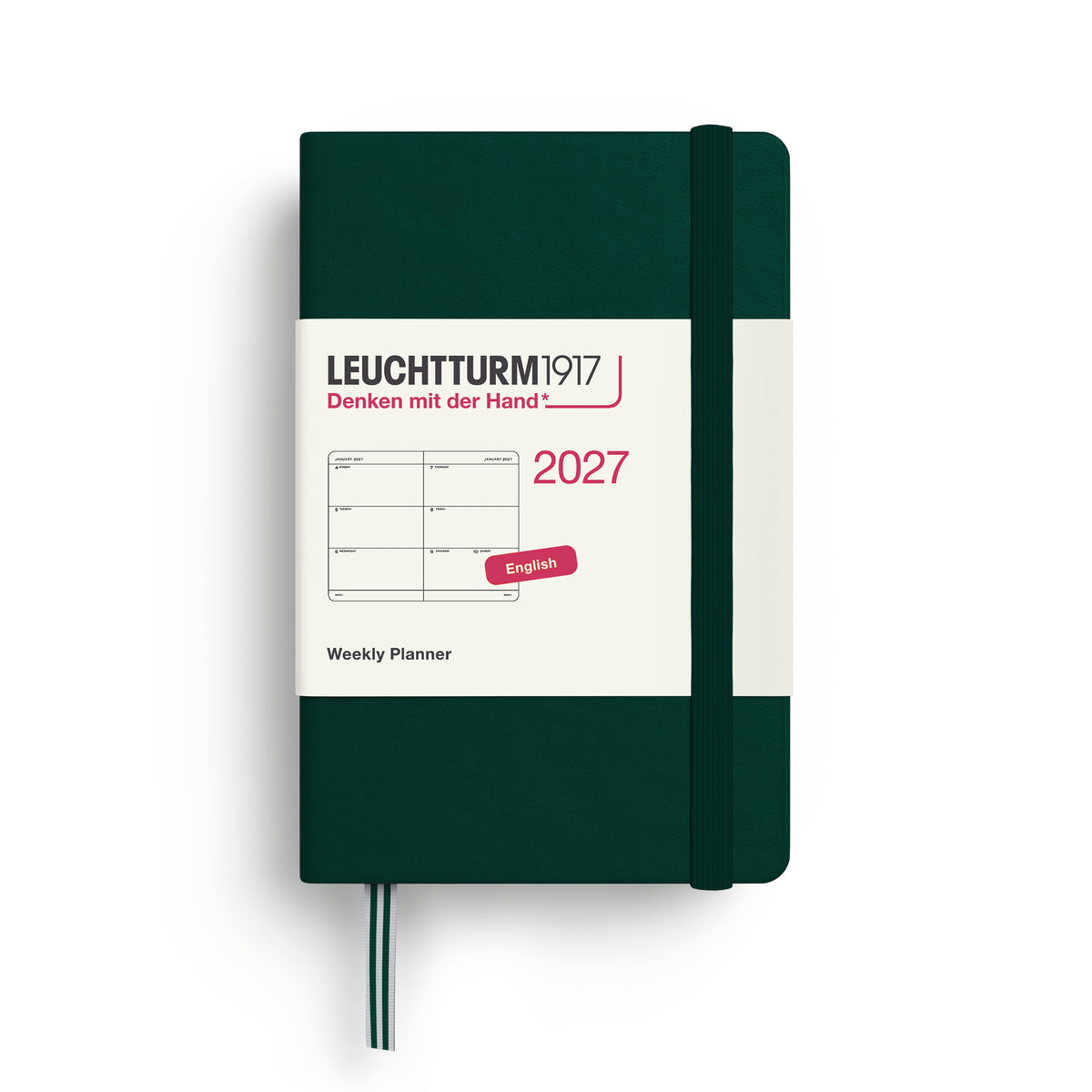 LEUCHTTURM1917 2027 Weekly Planner in A7 size and forest green colour at penny black