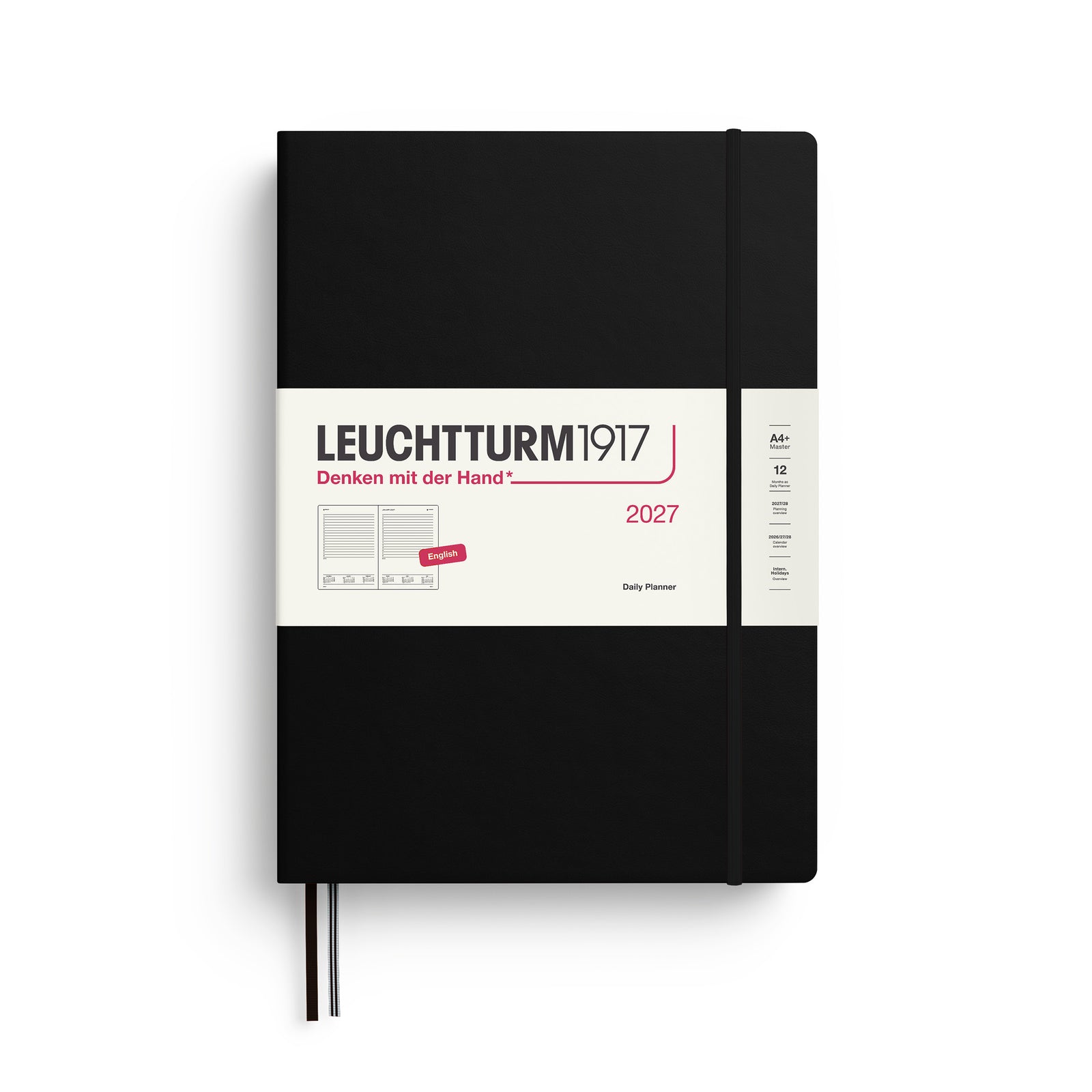 LEUCHTTURM1917 2027 Daily Planner in A4+ size and black colour at penny black