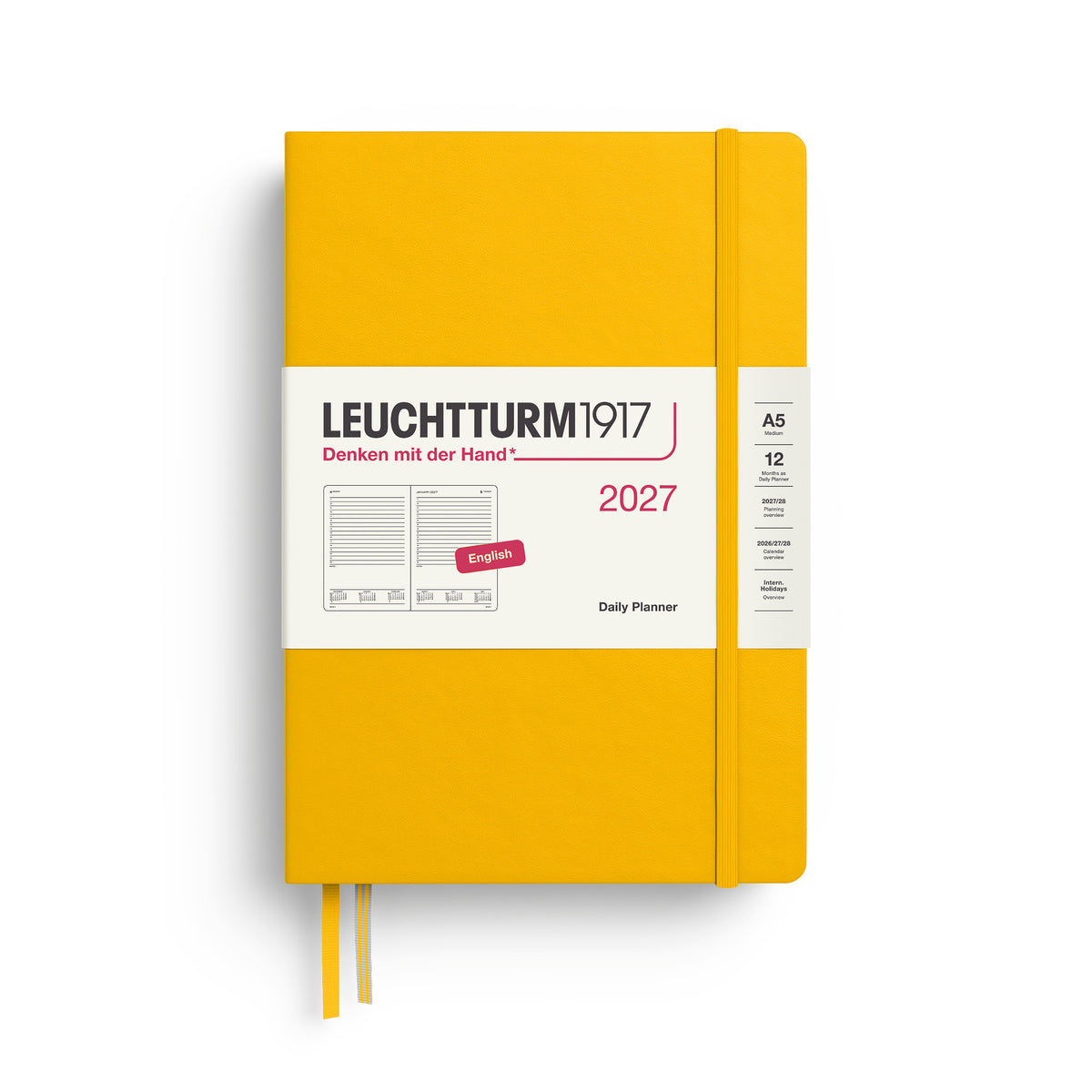 LEUCHTTURM1917 2027 Daily Planner in A5 size and sunflower colour at penny black