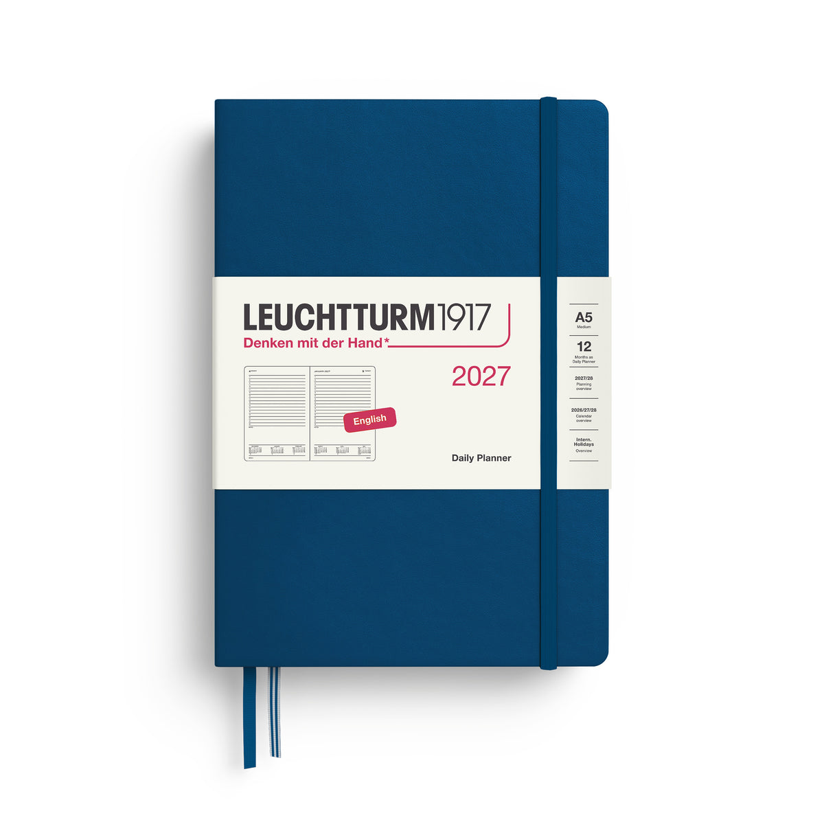LEUCHTTURM1917 2027 Daily Planner in A5 size and indigo colour at penny black