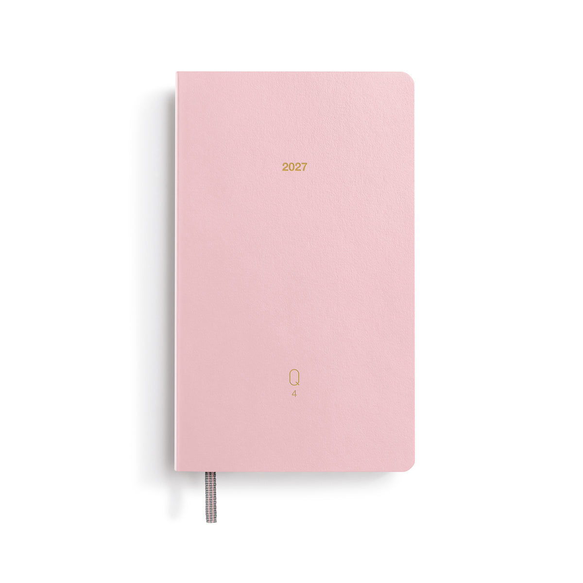 Pink planner with '2027' on a white background