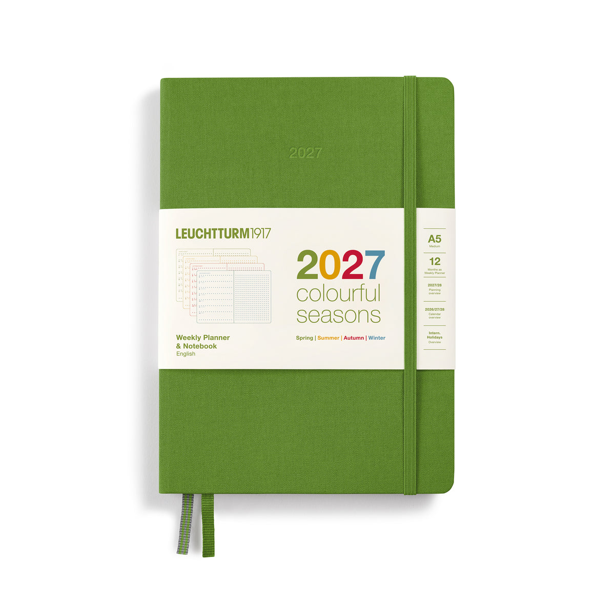LEUCHTTURM1917 2027 Weekly Planner & Notebook - Colourful Seasons Edition - spring green at penny black