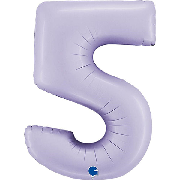 Large 34" Number Foil Balloon number 5 lilac - Penny Black