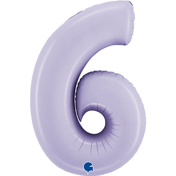 Large 34" Number Foil Balloon number 6 lilac - Penny Black