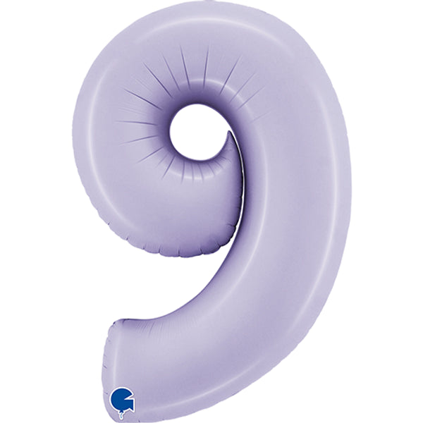 Large 34" Number Foil Balloon number 9 lilac - Penny Black