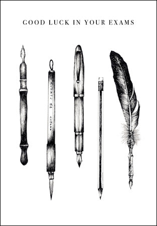 Writing Implements Good Luck in Your Exams Card