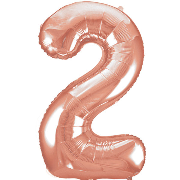 Large 34" Number Foil Balloon number 2 rose gold - Penny Black