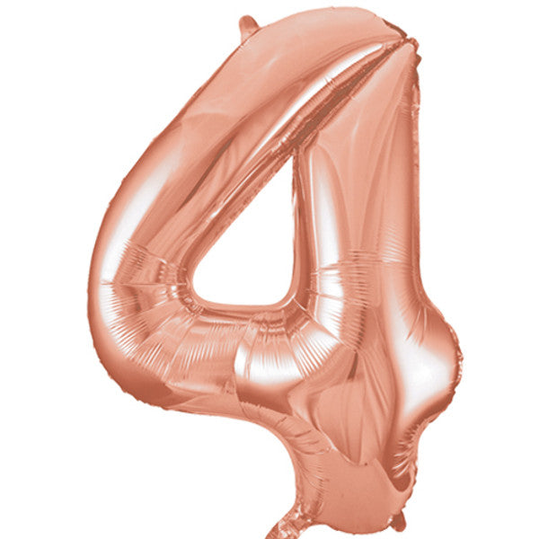 Large 34" Number Foil Balloon number 4 rose gold - Penny Black