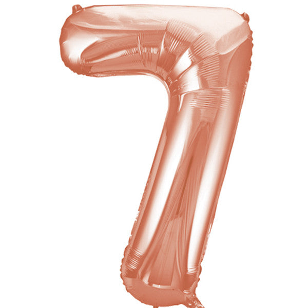 Large 34" Number Foil Balloon number 7 rose gold - Penny Black