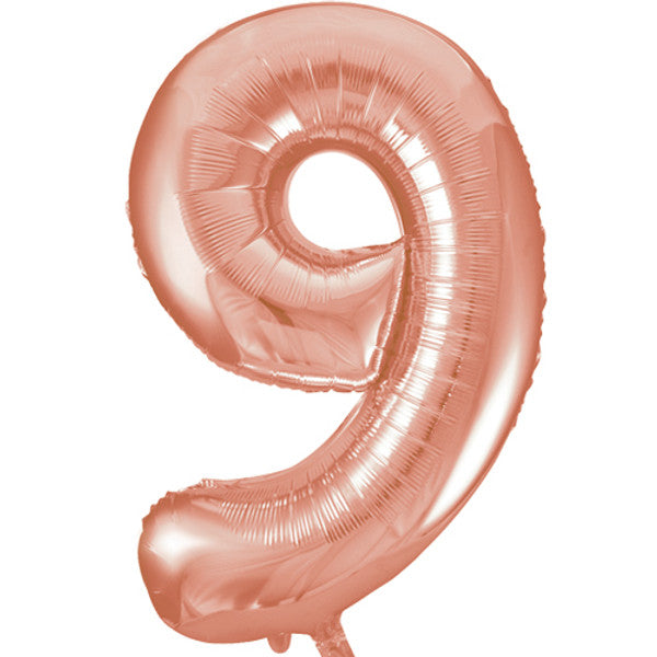 Large 34" Number Foil Balloon number 9 rose gold - Penny Black