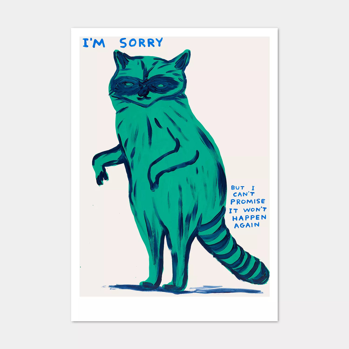 I'm Sorry Can't Promise It Won't Happen Again Racoon David Shrigley Postcard by penny black